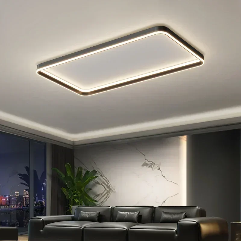 

Modern Minimalist Led Ceiling Light Lamp For Bedroom Living Room Dining Square Lights Black With Remote Dimming
