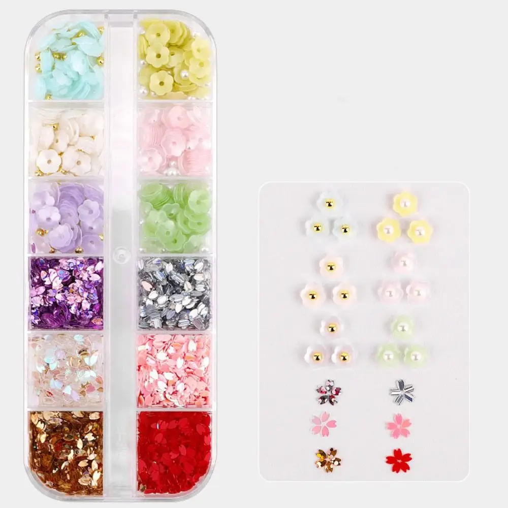 Butterfly Flower Pearl Facial Decorative Patches Glitter Sequin Sweet 3D Temporary Stickers Waterproof Diverse Styles