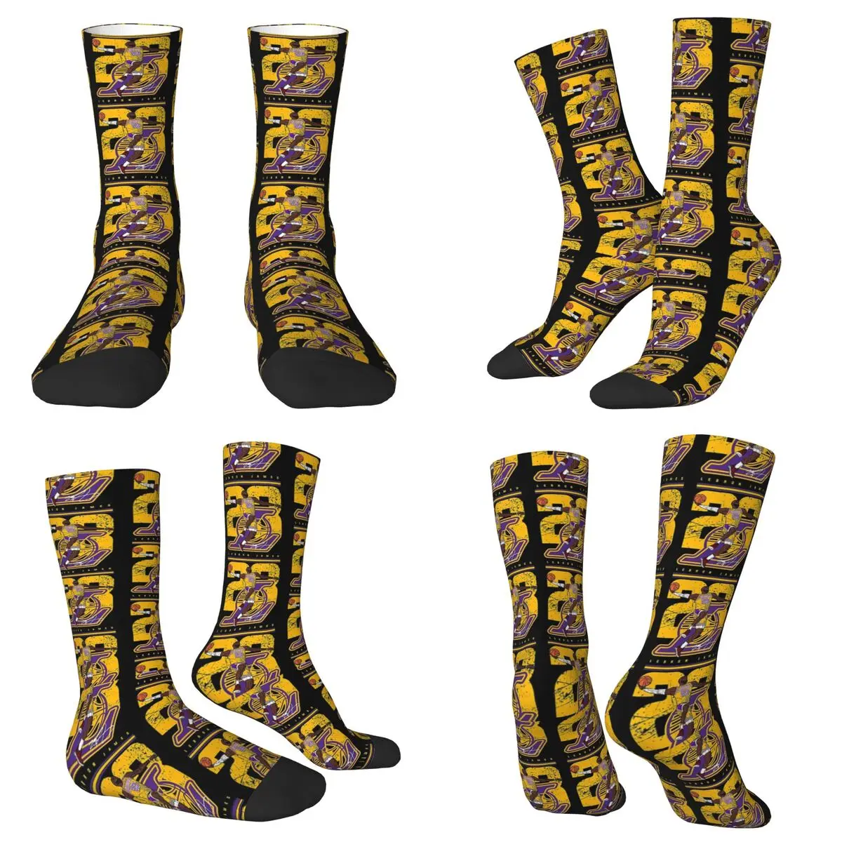 

Lebron James The King Socks Harajuku High Quality Stockings All Season Long Socks Accessories for Man's Woman's Birthday Present