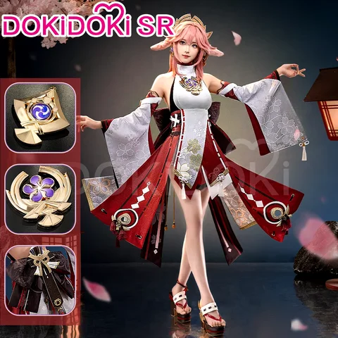 Костюм для косплея Яэ Мико из Genshin Impact, DokiDoki-SR, женский, размер XL распродан