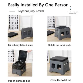 TRAKA 便攜式折疊露營馬桶座圈 可移動折疊車載馬桶桶 緊急馬桶 戶外旅行多功能垃圾桶 10 最佳銷售 廁所露營 - №3
