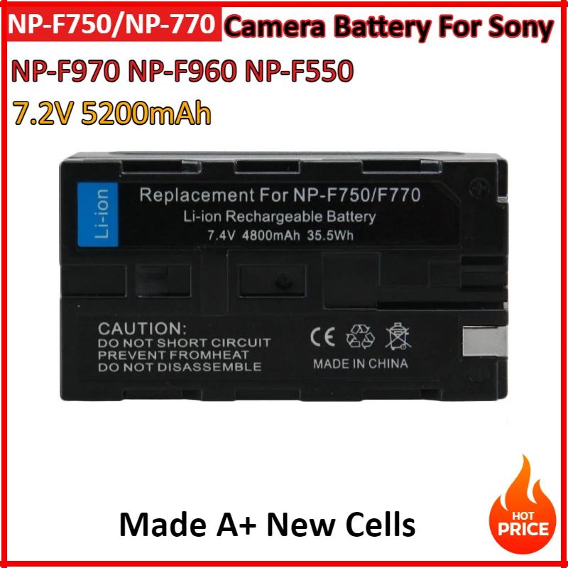 

7.2V 5200mAh NP-F770 NP F750 NP-F750 NP-F730 Camera Battery For Sony NP-F970 NP-F960 NP-F550 CCD-TRV215 CCD-TR917 CCD-RV100