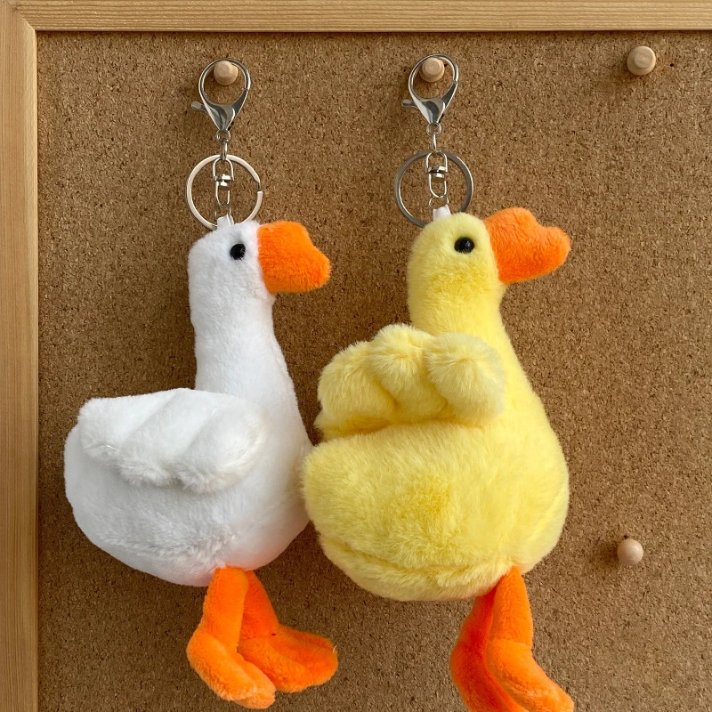 

Cute Plush Big Goose Toy Doll Bag Accessories Pendant Backpack Accessories Keychain Decor Gift