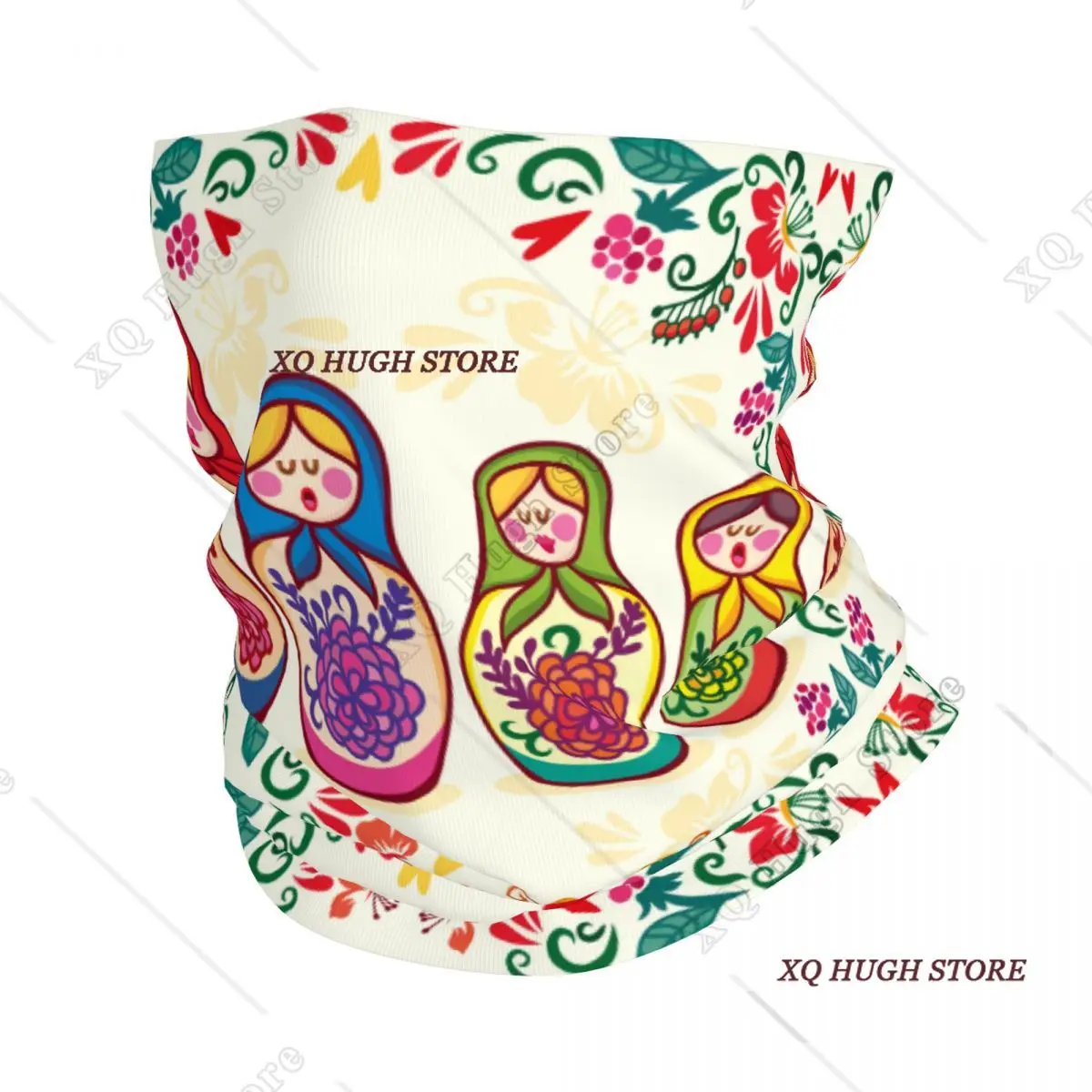 Cute Russian Doll Thin Wrap Scarf Bandana Matryoshka Russian Doll Neck Gaiter Face Cover Headband
