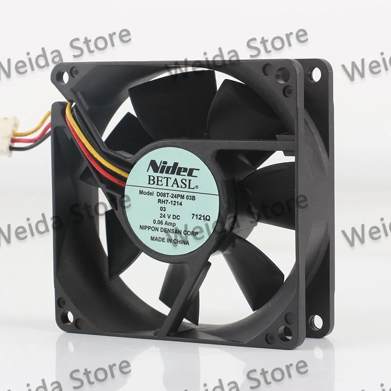 8CM New Original Nidec DC 24V 0.06A AC EC 8025 inverter ball bearing 80X80X25MM three-wire D08T-24PM 03B cooling fan 2