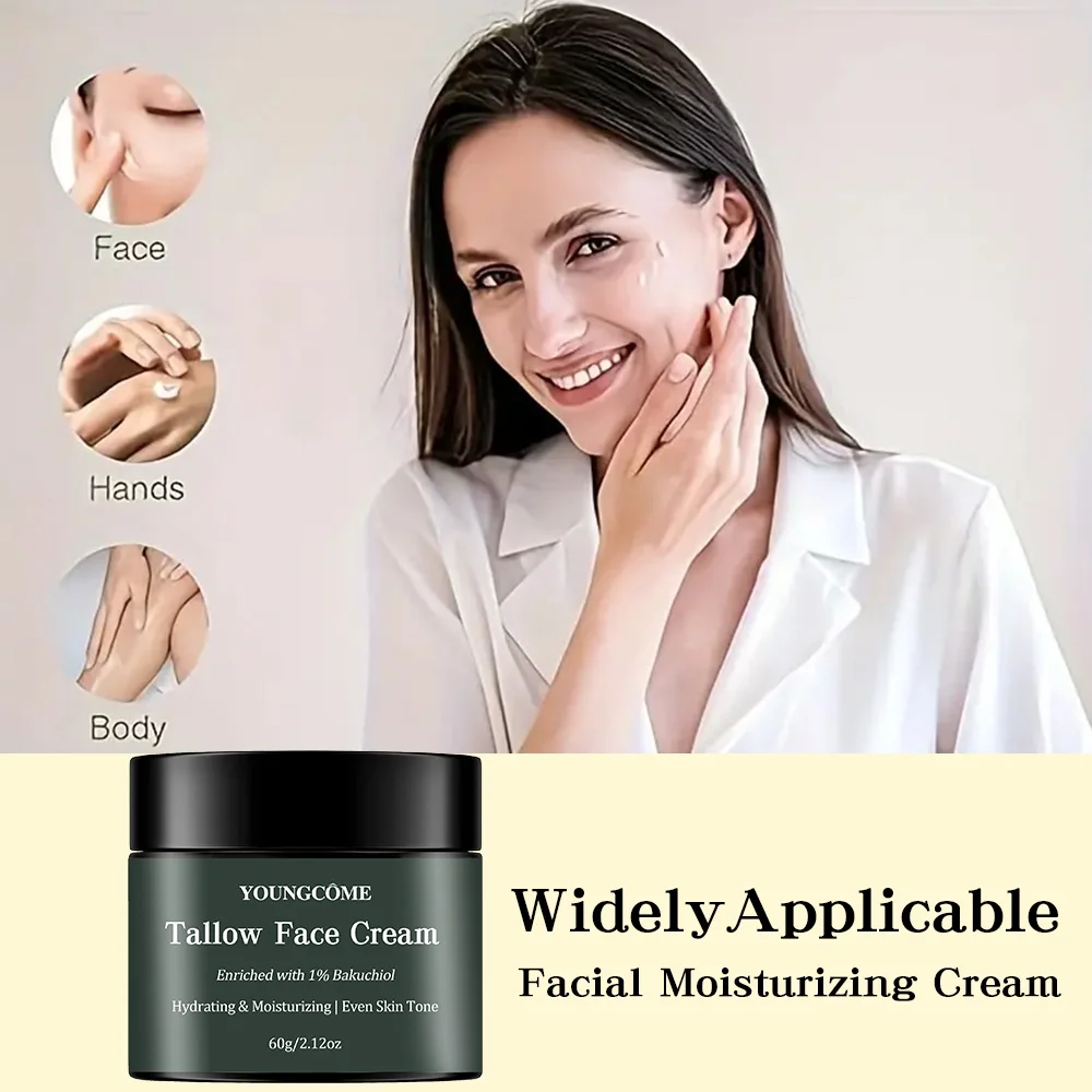 Grass Fed Grass Finished Whipped Vanilla Beef Tallow Moisturizer,Anti-Wrinkle Moisturizing Anti-Aging Shrink Pores Whitening