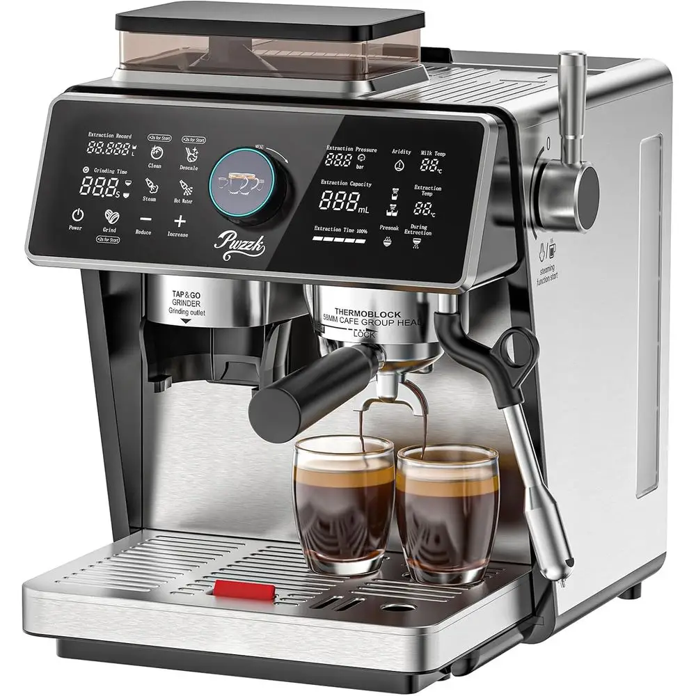 

Dual Boiler Semi-Automatic hine with Built-in Grinder, 58mm Portailter, TT Display & Milk rother Steam Wand – Proional Coee Make