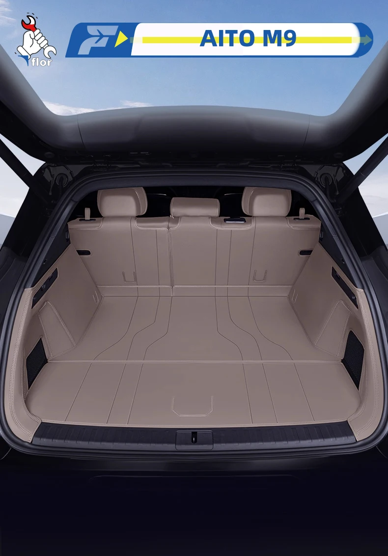 

For AITO M9 2024-25 Car Trunk Mat Custom Fit Trunk Liner Cargo Mat Trunk Protection Mat Rear Trunk Mat Chair-Back Protection Mat