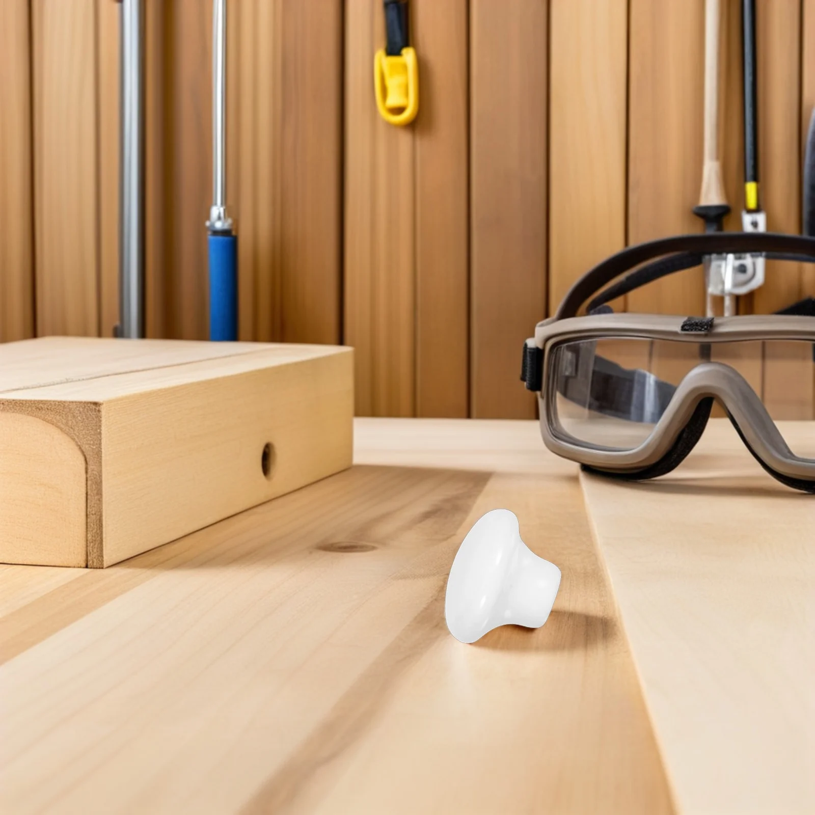 

8Pcs White Porcelain Ceramic Round Cabinet Knobs Smooth Pull Handles Modern Style Kitchen Bathroom Furniture Hardware