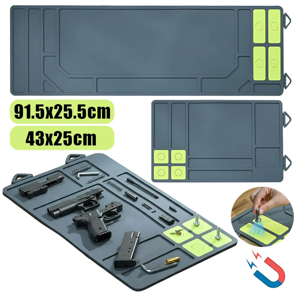Tapis de nettoyage pour pistolet tactique, tapis d'entretien pour fusil de chasse, tampon de nettoyage magnétique en caoutchouc pour pistolet, tapis de protection pour établi