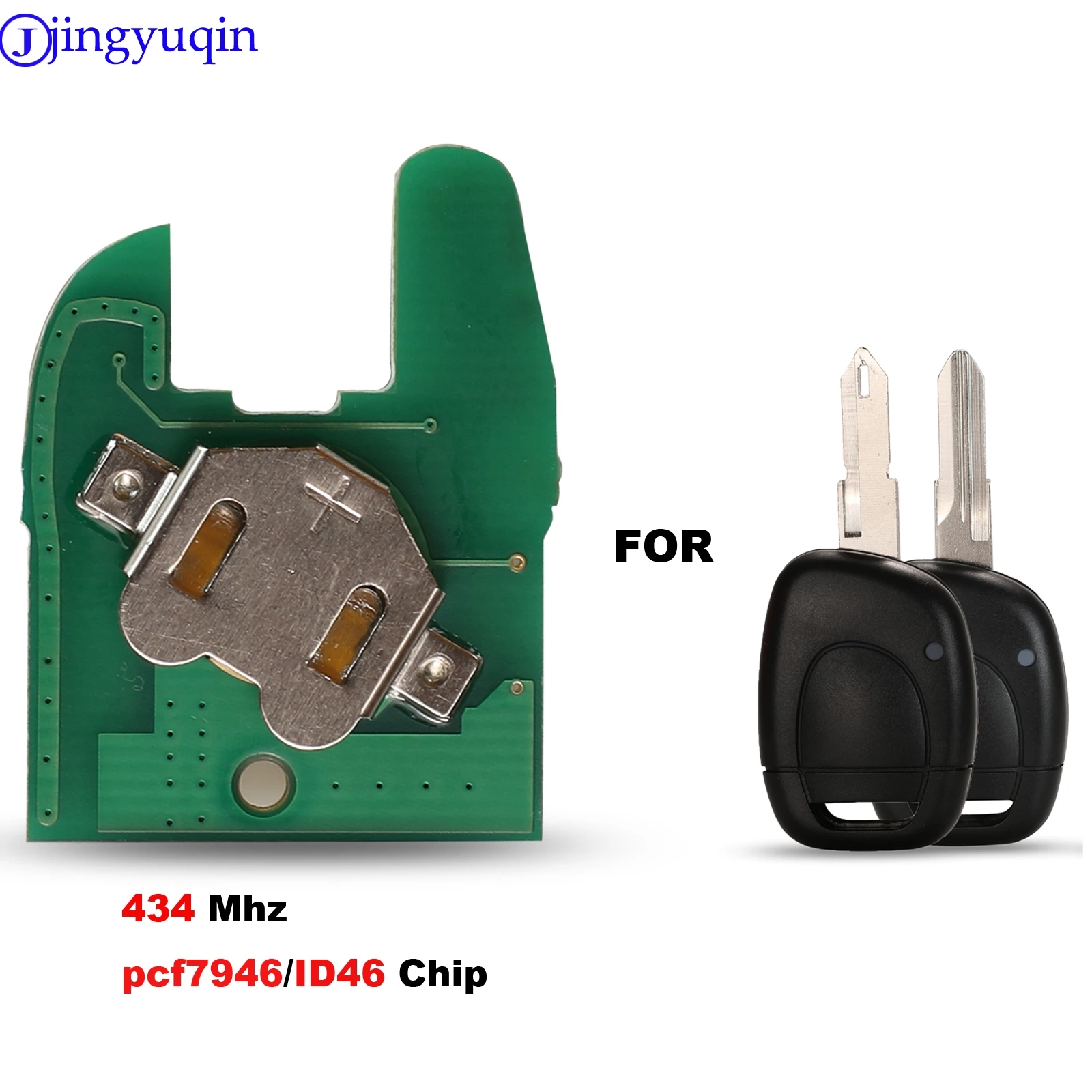 jingyuqin Board Only 1 Button Car Remote Key Control For Renault Master Kangoo Clio Twingo PCF7946 ID46 Chip 433MHZ