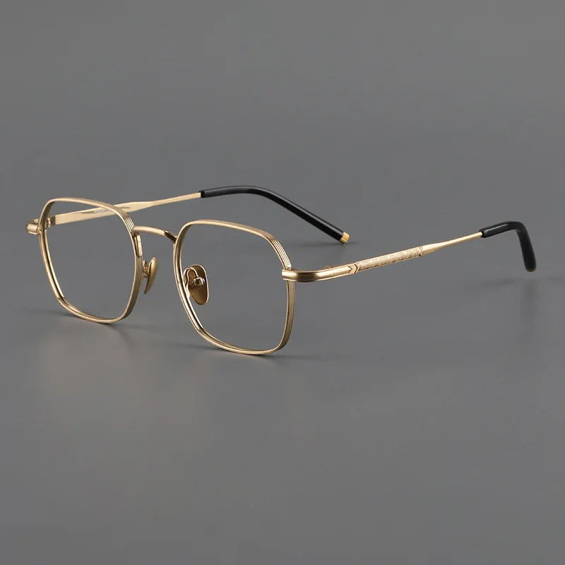 Ultra-light retro carved men and women myopia glasses frame pure titanium glasses frame