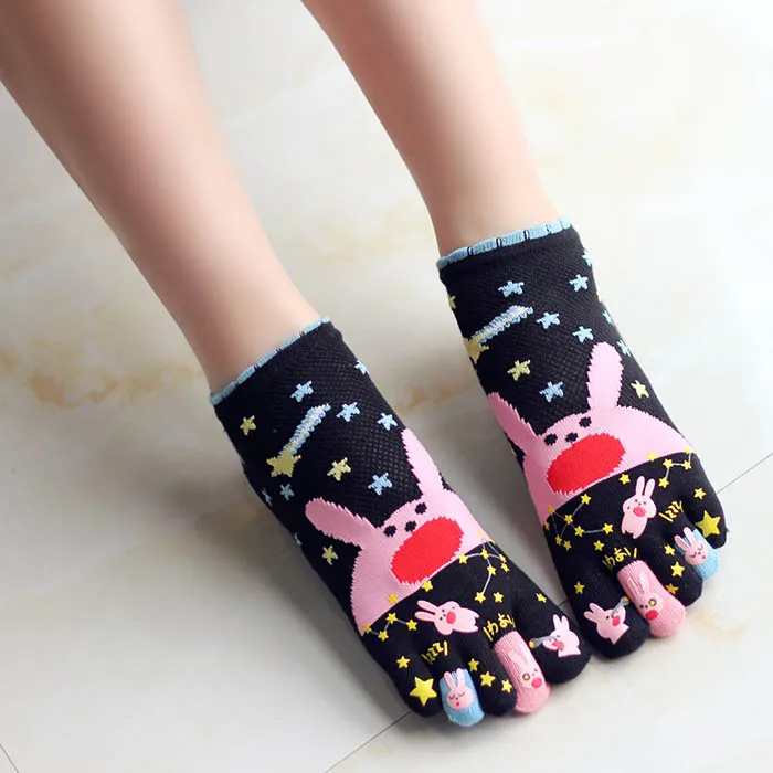 3 Pair Female Cotton Women Kawaii Cute Toe Socks