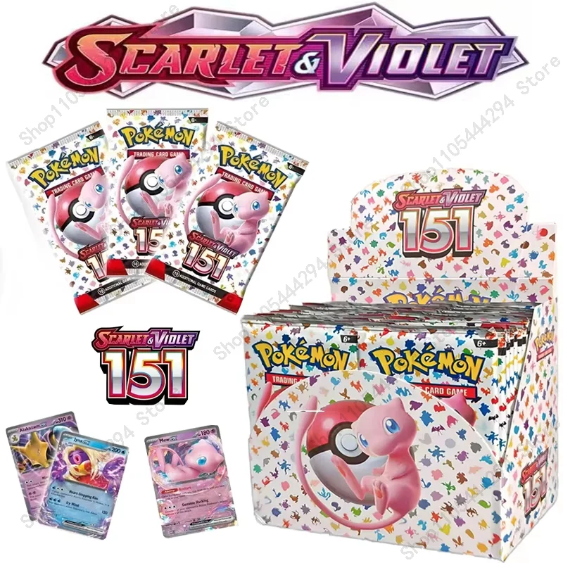 Pokemon-Karten-Set, zufällig, 8 Packungen, 80 Stück, MEGA EVOLUTI Evolutions Scarlet Violet 151 Tabletop Battle Card Pokemon English Card Gifts