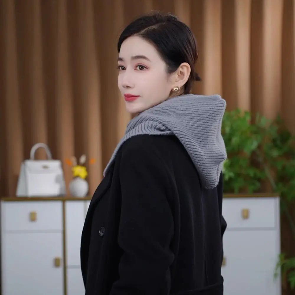 

Модная зимняя Балаклава для защиты ушей, ветрозащитная теплая вязаная шапка с капюшоном, кепка с капюшоном на шнурке, унисекс