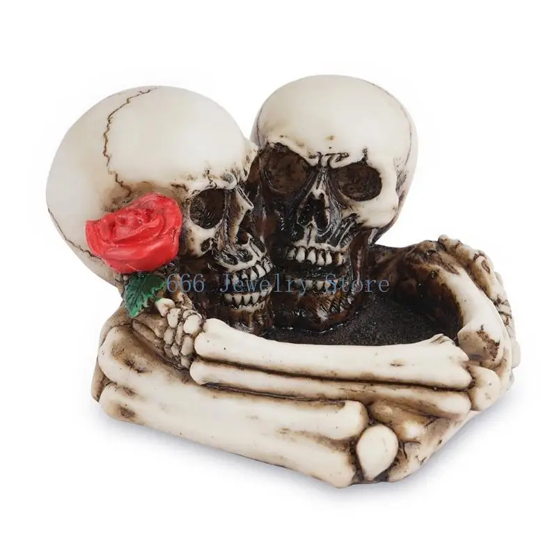 

F2TD Эпоксидная пара пары черепа пепельница Силиконовая плесень формы для домашнего декора для домашнего декора