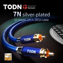 TODN HIFI1 Pair silver plated occ Stereo RCA Cable High-performance Premium Hi-Fi Audio cable 2RCA to 2RCA Interconnect Cable