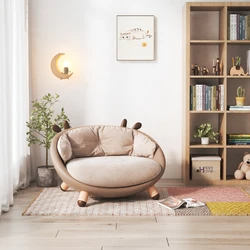 Elk Children's Cloth Small Sofa Stool Solid Wood Lazy Backrest Baby Reading Chair Animal Boys and Girls Mini Sofa