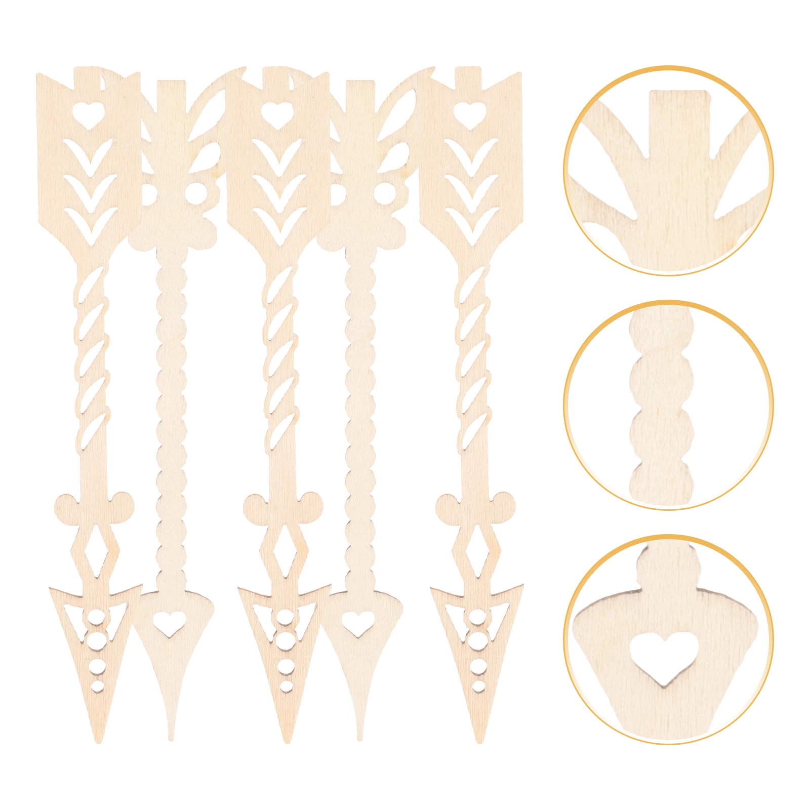 

10 Pcs Decorations Wood Cutouts Hollow Arrow DIY Craft Unfinished Slices Kids Painting Wooden Chips Embellishment
