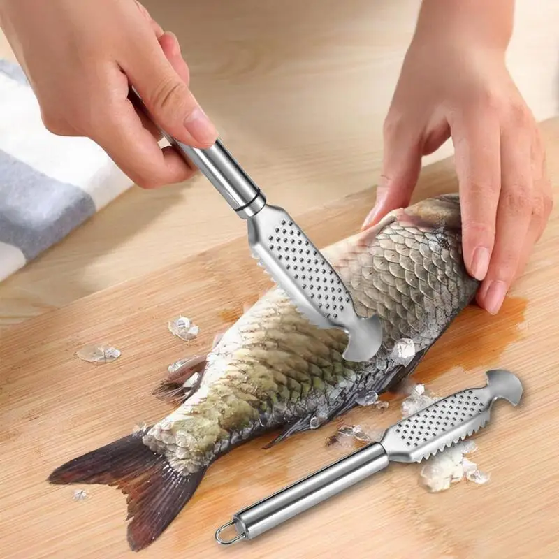 Stainless Steel Fast Cleaning Fish Peeler Scale Remover Seafood Crackers Fish Scaler Cleaner Planet Skin Brush Scraper Tool