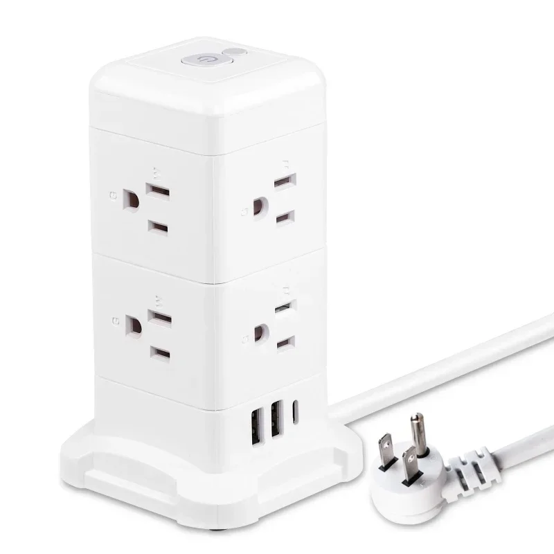 Vertical socket USB + Type-c charging overload socket