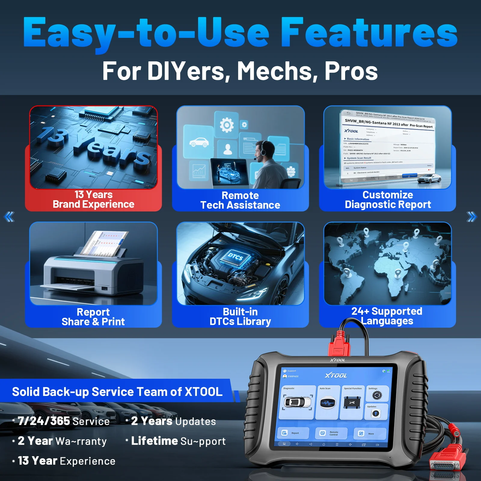 Picture 8: XTOOL X100PAD3 Auto Key Programming & Diagnostic Tools Professional IMMO Key Programmer With KC100 All Key Lost Add Keys 38+ Reset DOIP FCA ECU Coding X100PAD 3 OBD2 Bl-Directional Control Scanner 2 Years Update
