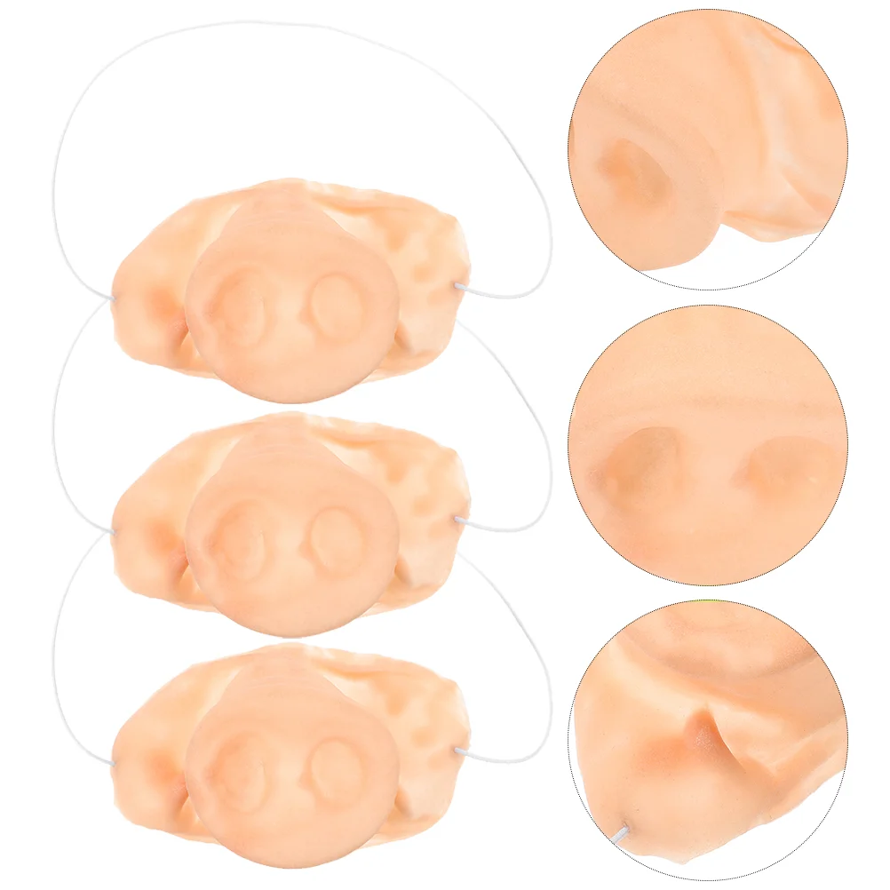 3 Pcs Pig Nose Halloween Small Fake Dollhouse Food Toy Decorations Decorate Costume Accessories Cosplay Emulsion