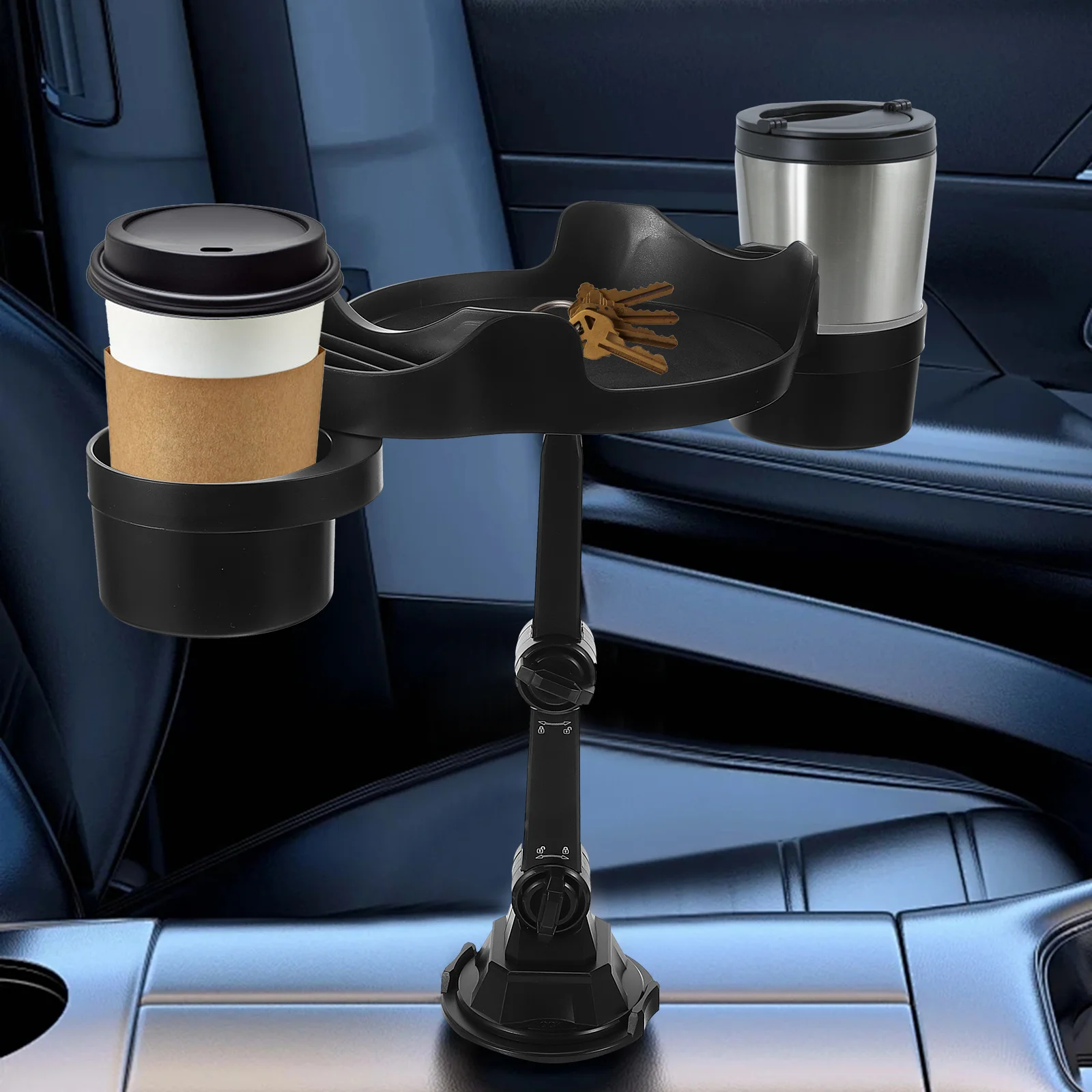 

Car Cup Holder Foldable Multi-Functional Vehicle Food Tray Anti-Slip Car Cup Holder Tray for Road Trip Accessories