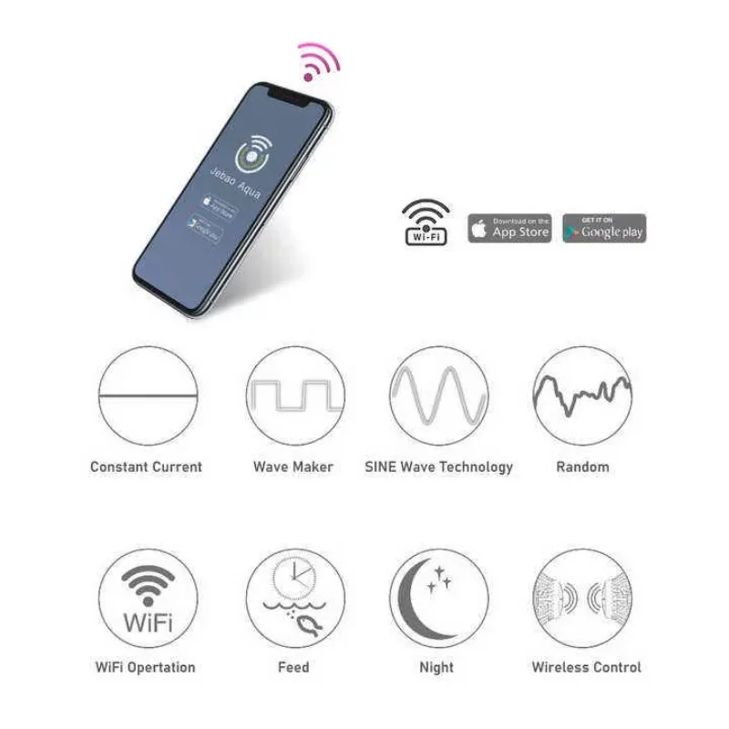 MCP سلسلة Wavemaker مضخة التدفق المتقاطع مع وحدة تحكم بشاشة LCD حوض السمك الصامت واي فاي التحكم مضخة توزيع موجة صانع