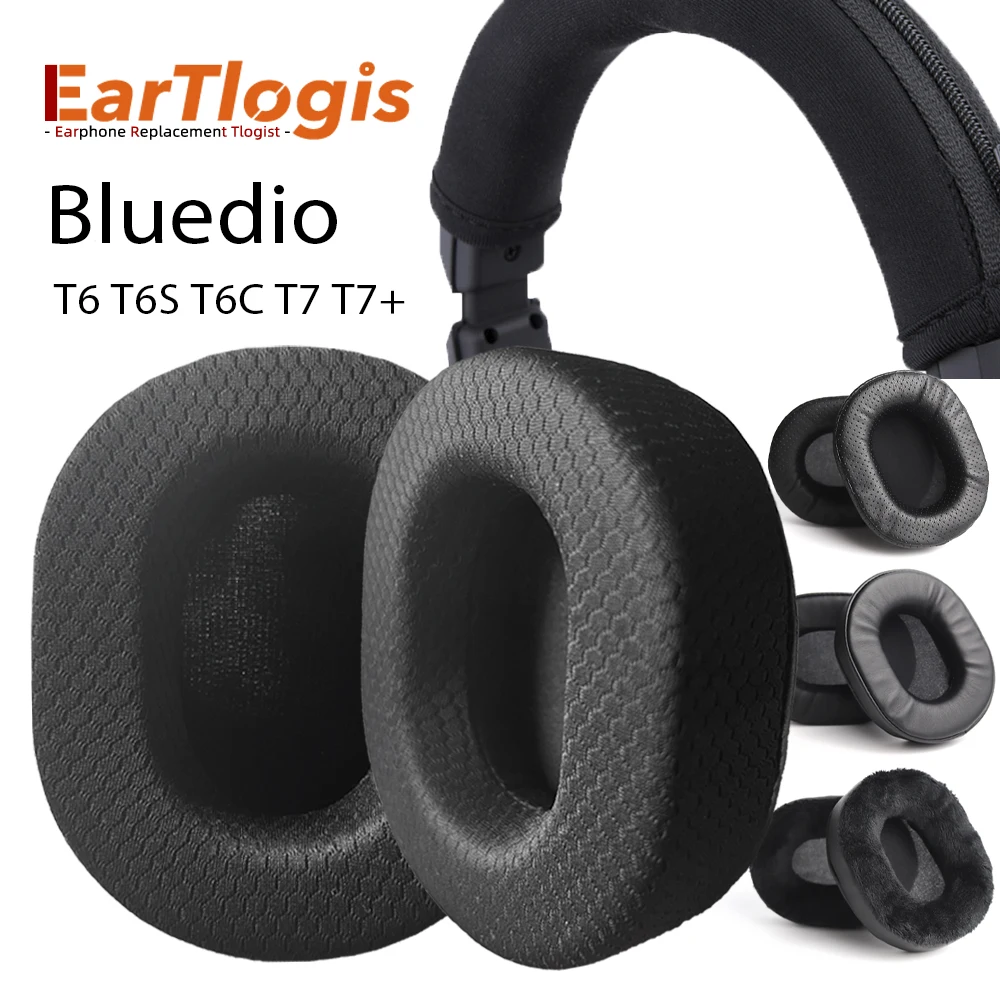 

EarTlogis Replacement Ear Pads & Headband for Bluedio T6 T6S T6C T7 T7+ Headset Parts Earmuff Cushion Cups Cover Pillow