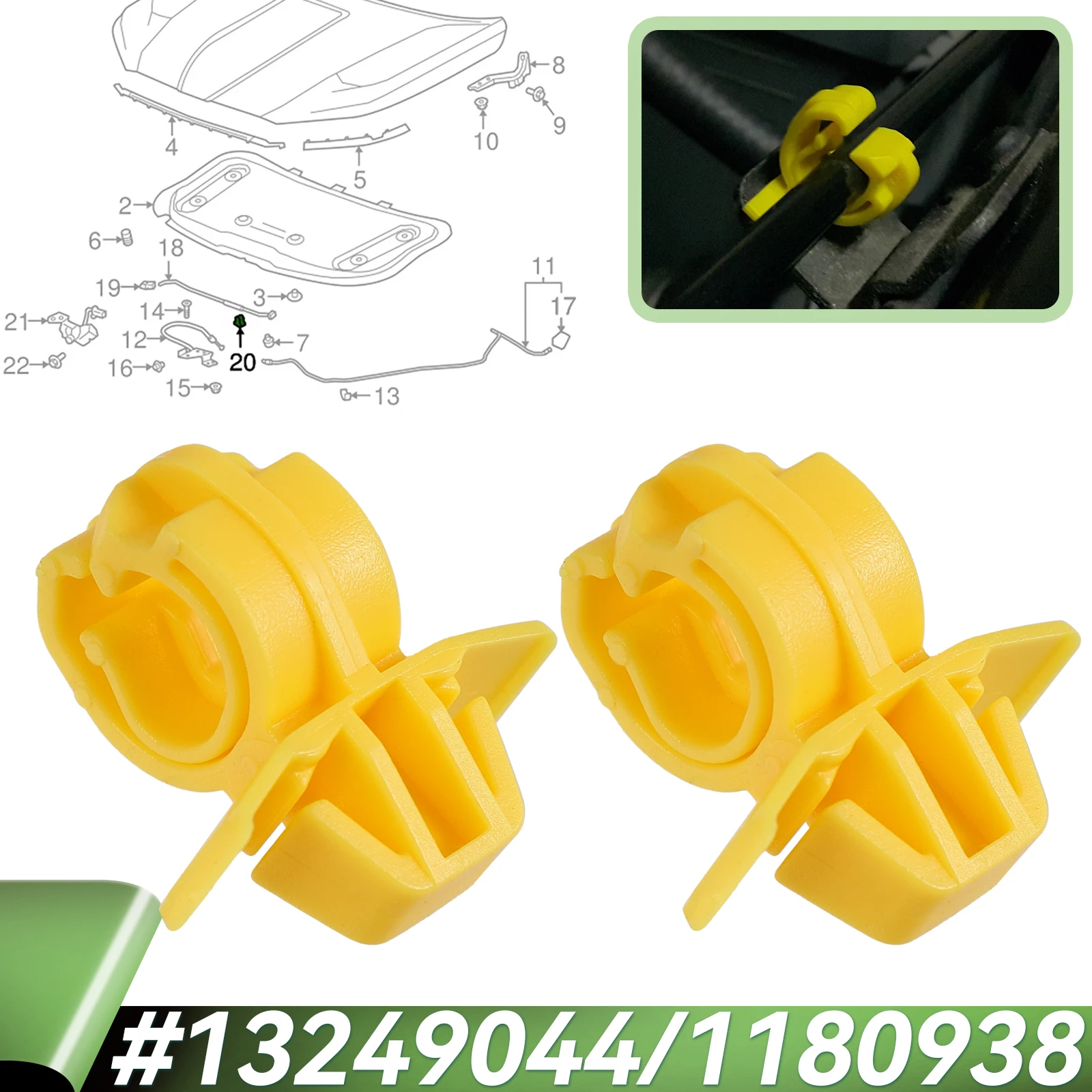 Bonnet Cable Lock Stay Retainer For Opel Vauxhall Holden Astra Hood Strut Prop Rod Clip Fixing Holder Stopper Fastener 13249044