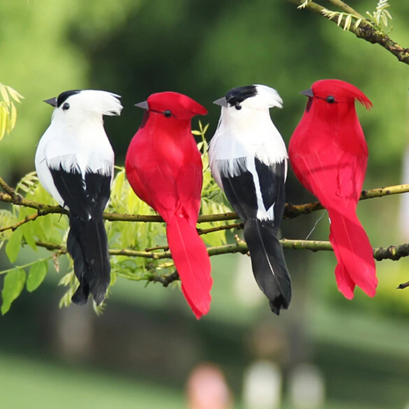 Plumas de simulación de pájaros, modelos de espuma Artificial falsa, Animal de boda, Navidad, decoración en miniatura, adorno para el jardín del hogar, 1 unidad