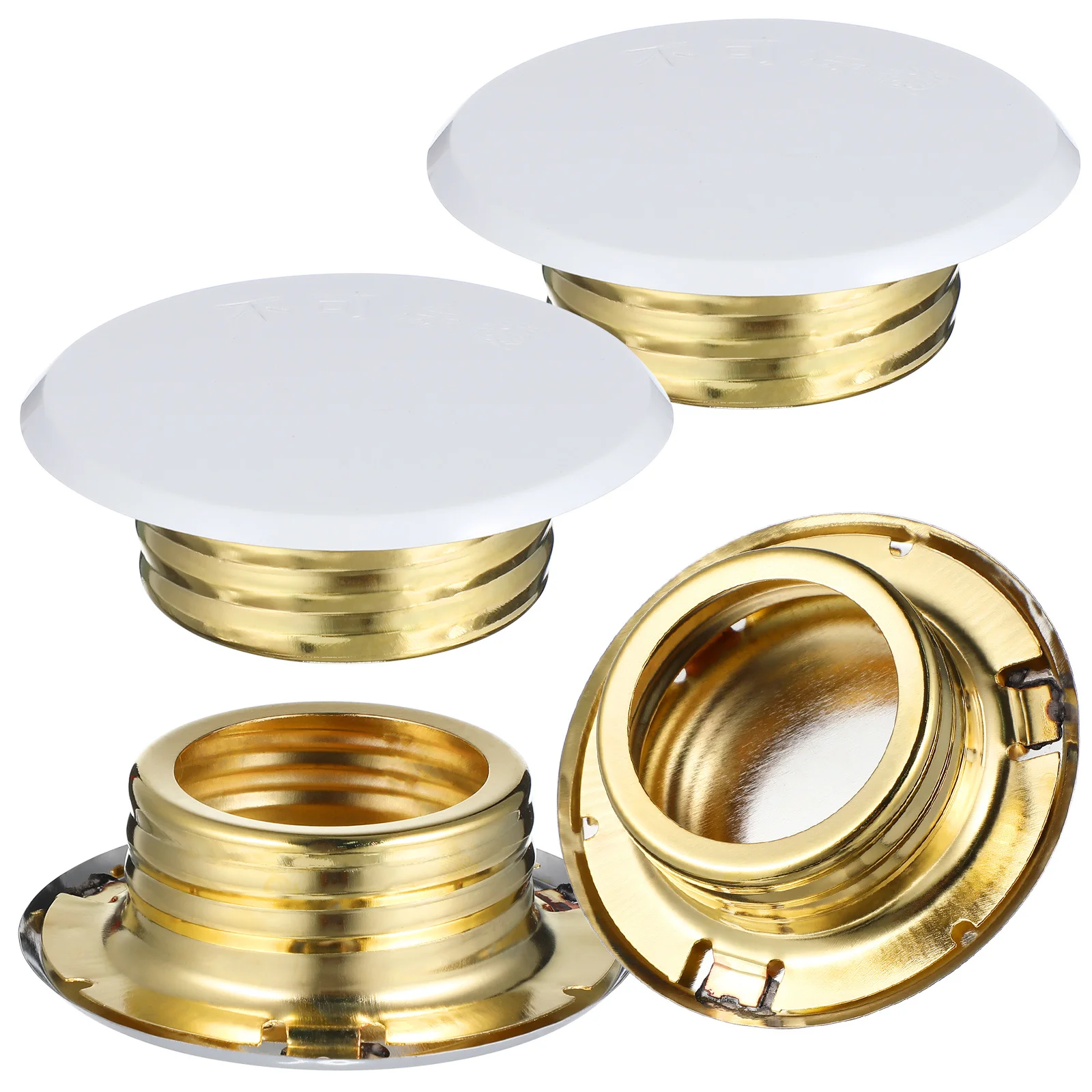 4pcs Galvanized Iron Fire Covers Plate Durable Metal Ceiling Sprinkler System Protection Concealed Wall-Mounted Sprinkler Head