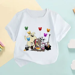 The Nightmare Before Christmas Jack Skellington Halloween Print Kids T-shirt Children's Clothes Baby Girls Tops Boys T shirts