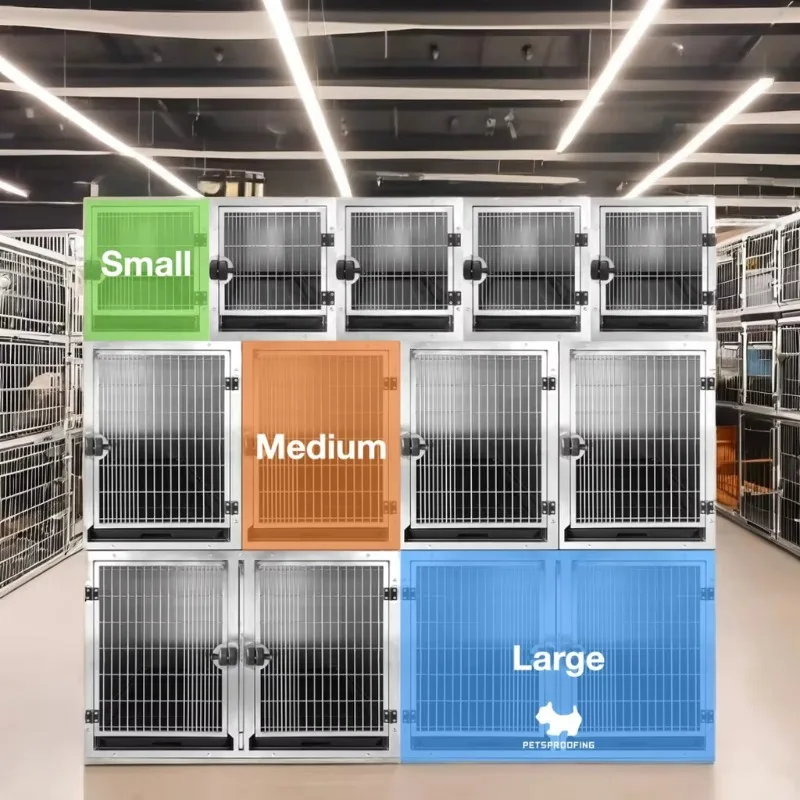 

Multifunctional Dog and Cat Cage Modular Veterinary Carrier Five Part Bank for Vet Clinic Kennel
