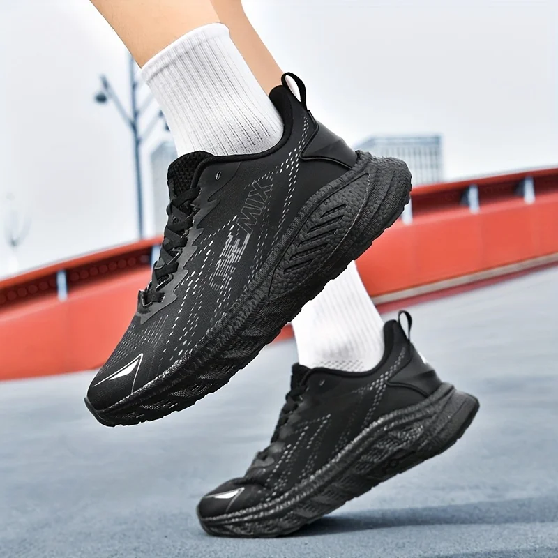 ONEMIX Breathable Men's Racing Shoes for Road Running; Outdoor Marathon Training Shoes with Laces for Adults; Low-top