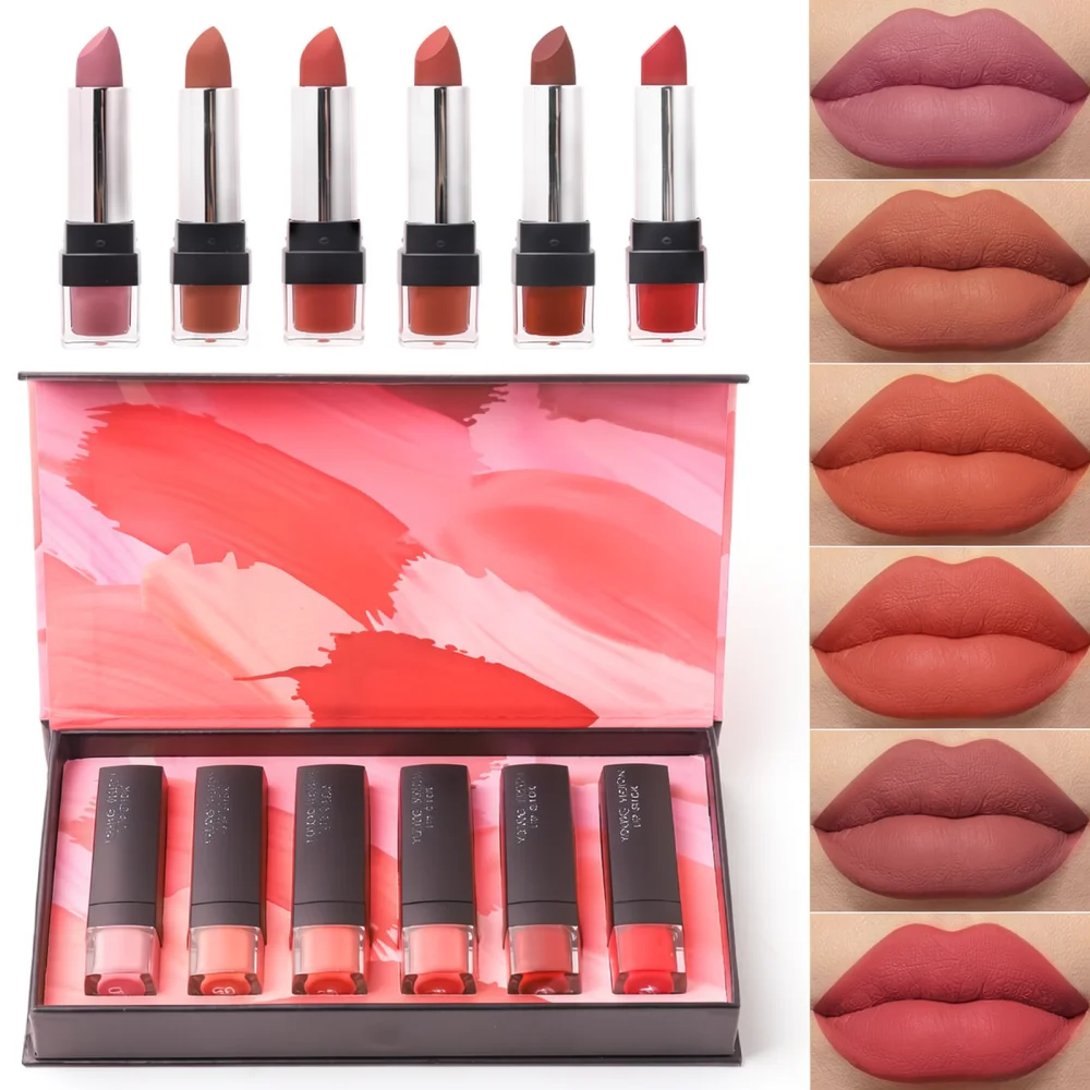 For YOUNG VISION Velvet Lipstick Collection Matte Waterproof Long Lasting Smooth High Pigment Lip Makeup Beauty Cosmetic
