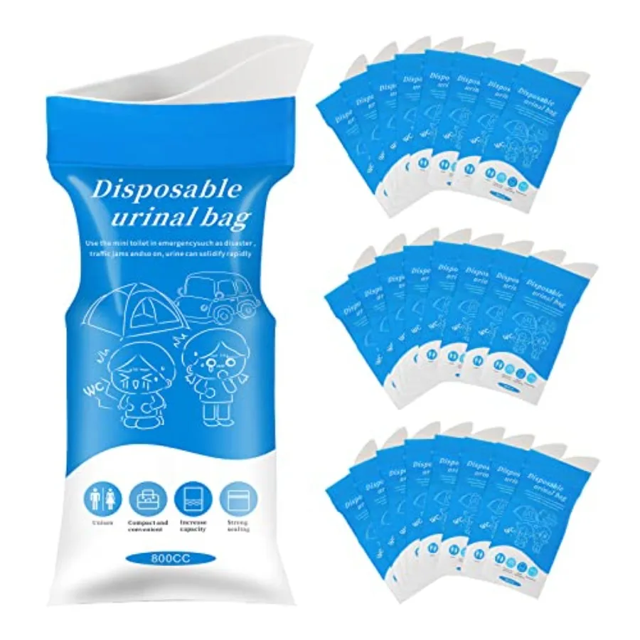 

Disposable Emergency Urinal Bag, 8/12/20/24 Pack Portable Camping Pee Bags, Travel Pee Bags, Traffic Jam Emergency Portable Uri