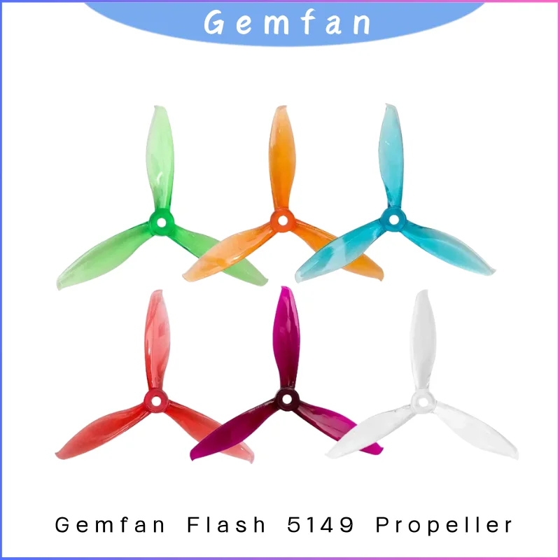 

Gemfan Flash 5149 5,1x4,9 3-лопастной пропеллер для ПК для FPV Racing Freestyle Drone High Thrust Прочный 5-дюймовый реквизит CW CCW 2 пары