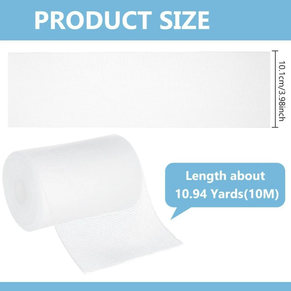 10.93 Yards Translucent Drapery Buckram 3.93 Inch Nylon Sew-in Fabrics DrapesWhite Heading Tape for Curtains Sewing Accessories
