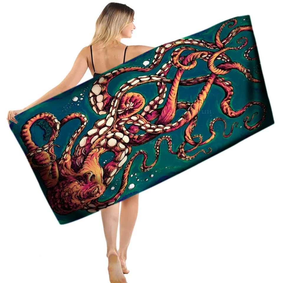 The Octopus Monster On The Bottom Of The Sea It Flutters Its Tentacles Quick Drying Towel By Ho Me Lili Fit For Yoga