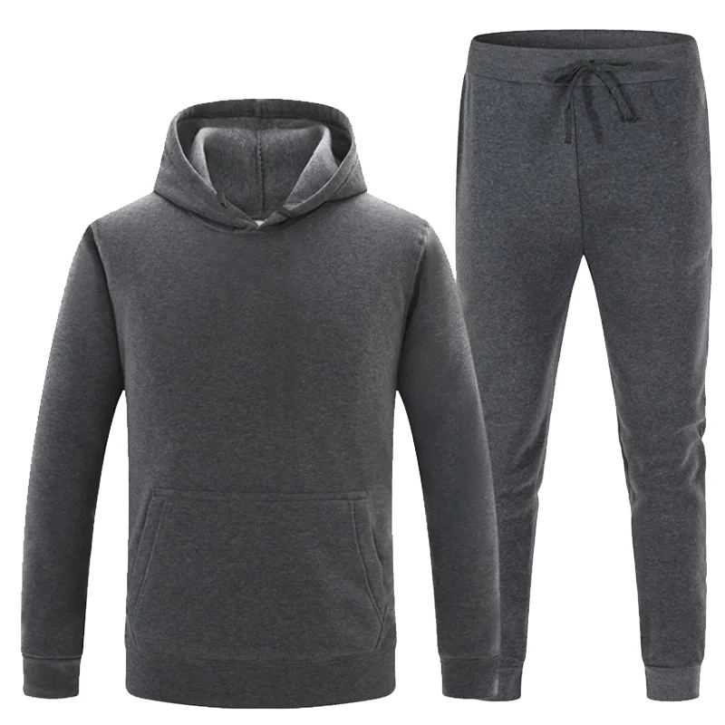 New Fashions autunno inverno set di cotone felpa con cappuccio da uomo con cerniera pantaloni tuta Casual da uomo due pezzi abbigliamento sportivo