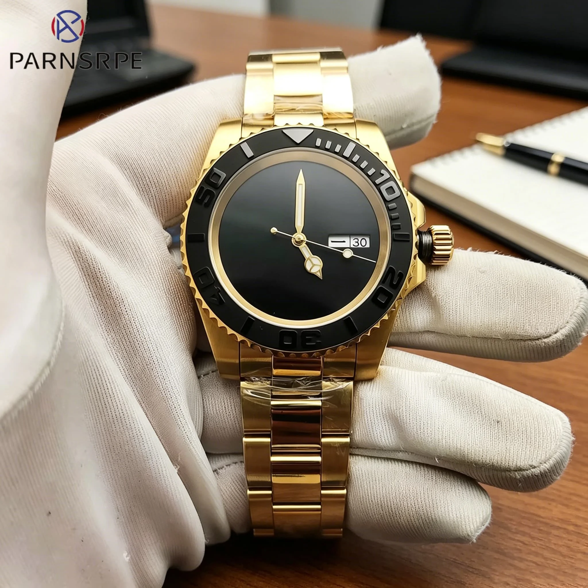

Brand New 40mm Gold Luxury Men's Watch NH36 Movement Automatic Mechanical Watch With Sapphire Glass Water Resistant Screw Holder