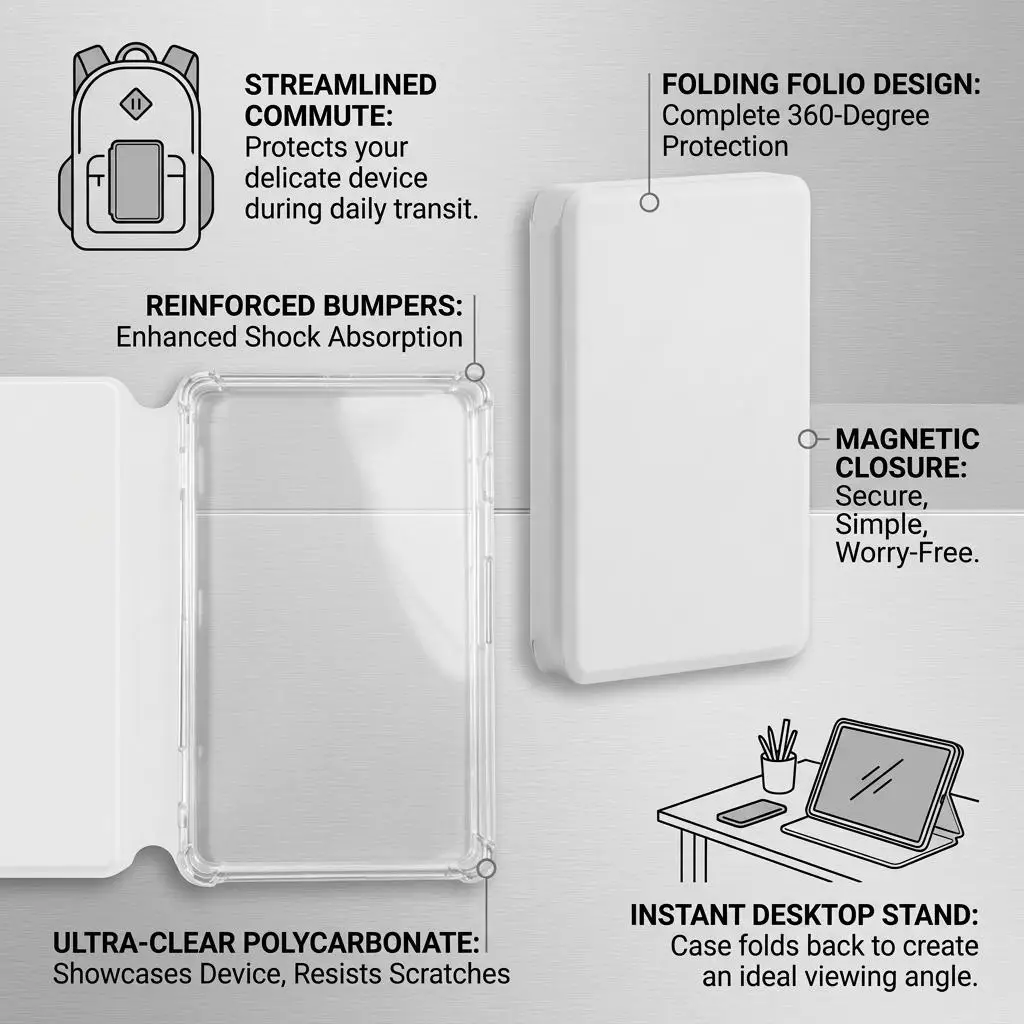 For XTEINK X4pro Case Faux Leather Surface Protective Cover Detachable Magnetic Split Scratch Resistant Protective Shell