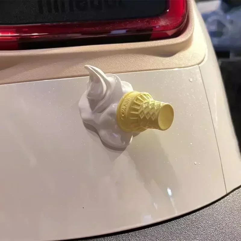 Ice Cream Cone Car Decor - Adorable ABS Ornament with Iconic Golden Arches Logo, Add a Fun and Charming Touch to Your Vehicle!