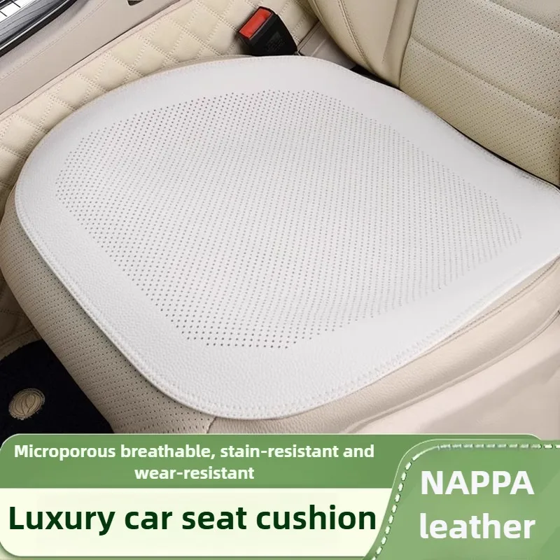 

Luxury Nappa Leather Car Seat Cushion Breathable Car Seat Cover Seats Accessories Car Seat Protective Cover Four Seasons Comfort
