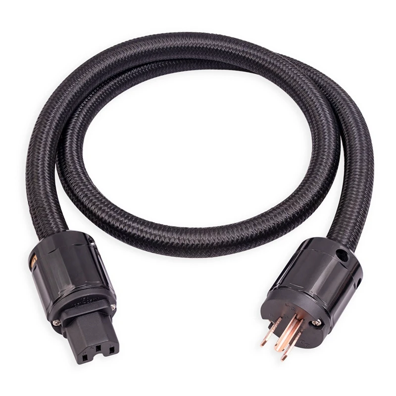 12AWG Hi-End Áudio Hifi Cabo de alimentação CA universal para amplificador de potência de reprodutor digital Plugue americano