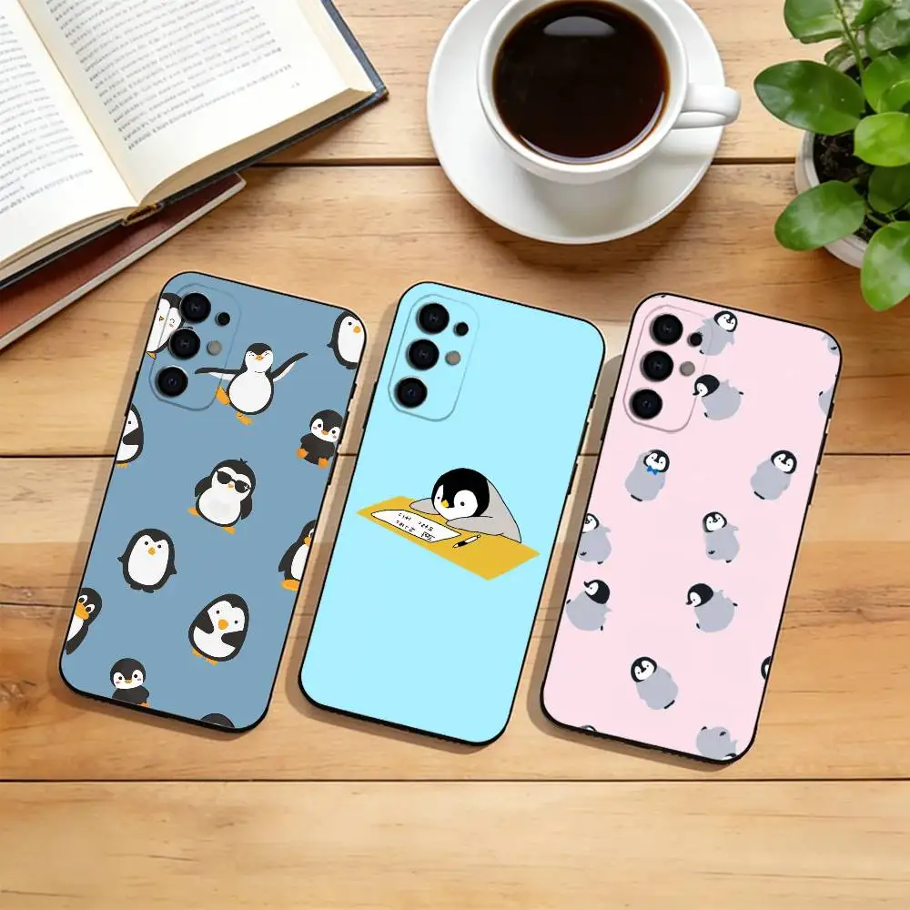 Penguin Cute  Phone Case For Samsung S25,S24,S21,S22,S23,S30,Ultra,S20,Plus,Fe,Soft Silicone Black Cover