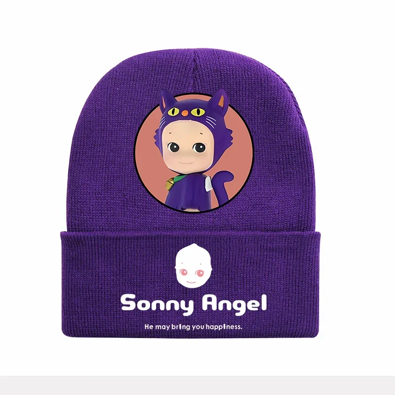 Sonny Angel Baby Knitted Hat Outdoor Riding Casual Brimless Kid Winter Warm Beanie Letter Cartoon Wool Bonnet  Infant Cap Beanie