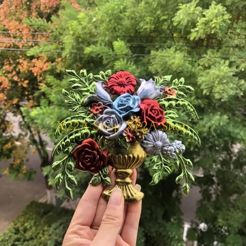 

Unique Rose Flowerpot Silicone Molds Epoxy Resin Mold DIY Home Decoration Mold Table Ornament Making Tool for Making Crafts